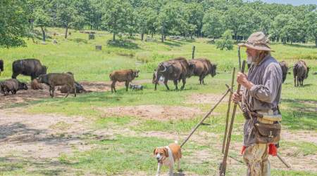 Photo of 1840's Mountain Man Camp at Woolaroc.