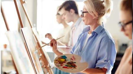 Photo of Boots and Brushes Paint Bar at Bartlesville Area History Museum.