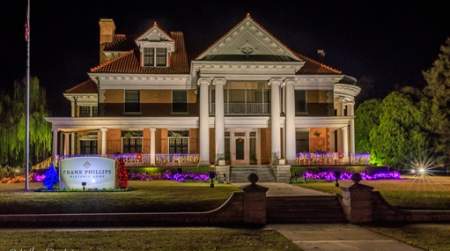 Photo of Christmas Open House at the Frank Phillips Home.