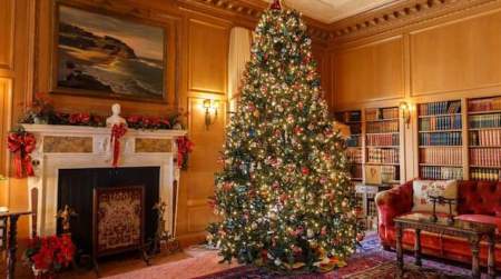 Photo of Frank Phillips Home Holiday Evening Open House.