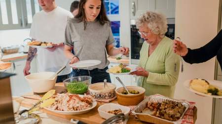 Photo of Friends in Deed Inc. Free Christmas Day Dinner.