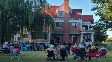 Photo of Music on the Lawn at Frank Phillips Home.