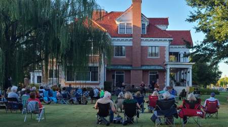 Photo of Music on the Lawn at the Frank Phillips Home.