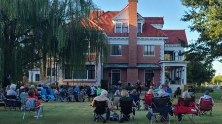Photo of Music on the Lawn at the Frank Phillips Home.