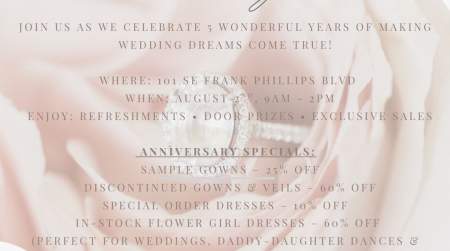 Photo of Sand Creek Bridal is Turning 5.