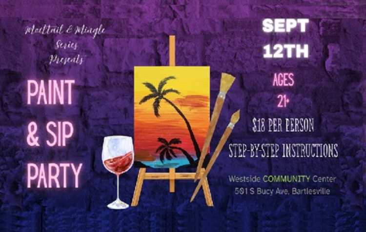 Photo 1 of Tropical Cali Sunset Paint & Sip - Beginner Friendly.