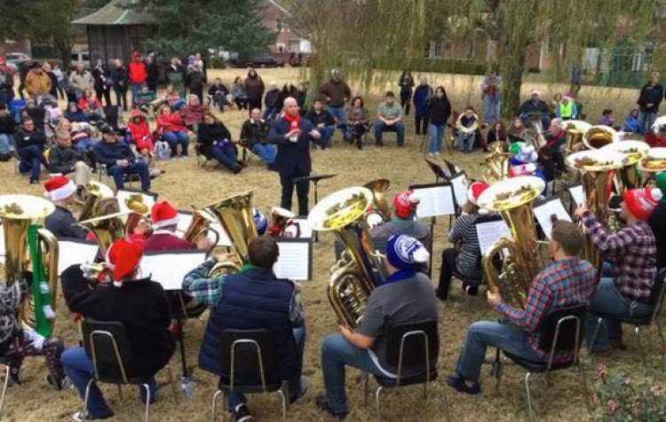 Photo 1 of Tuba Christmas at Frank Phillips Home.