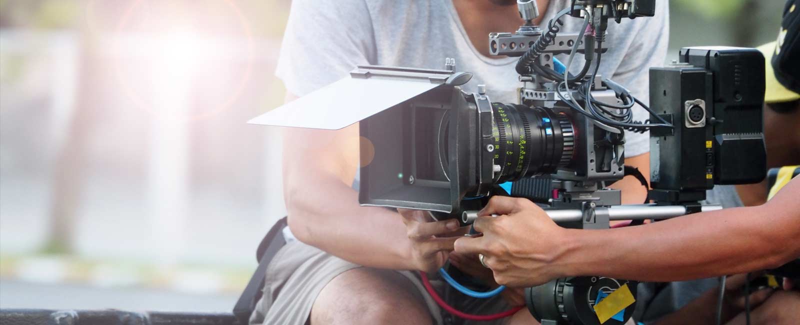 Camera being operated on film set