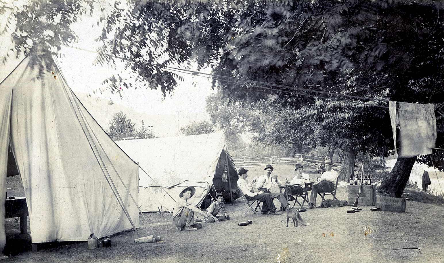 Group camping on the Caney River